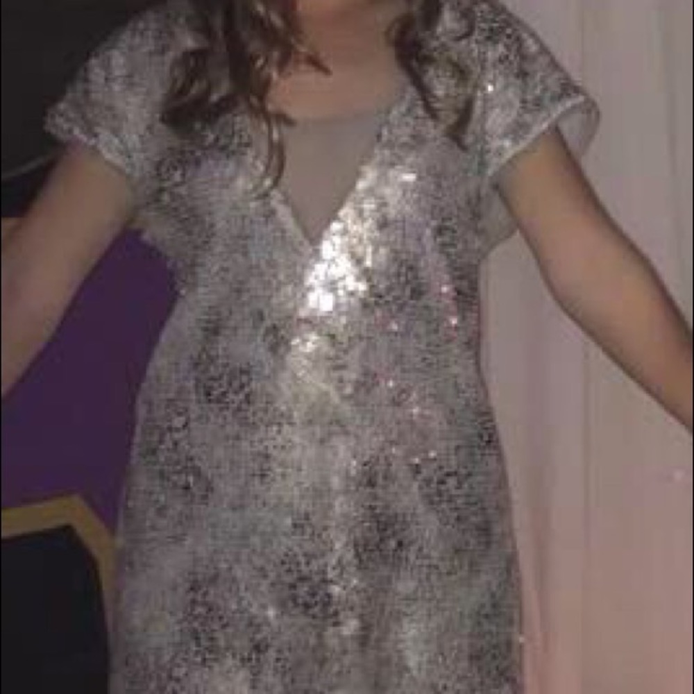Free People Silver Sequin Dress.